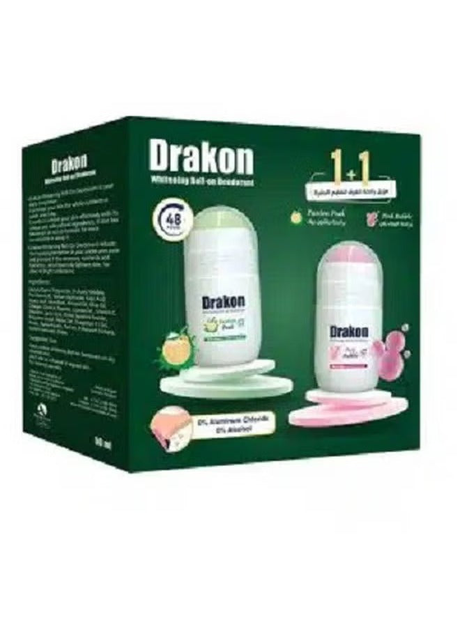 Whitening Roll-On Deodorant Pink Bubble + Roll-On Deodorant Passion Peek (1+1) Promo Pack