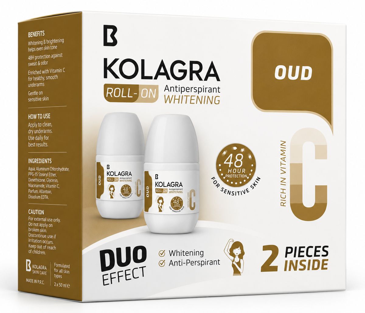 Oud Roll-On Deodorant 60 Ml 2 Pieces | مزيل عرق