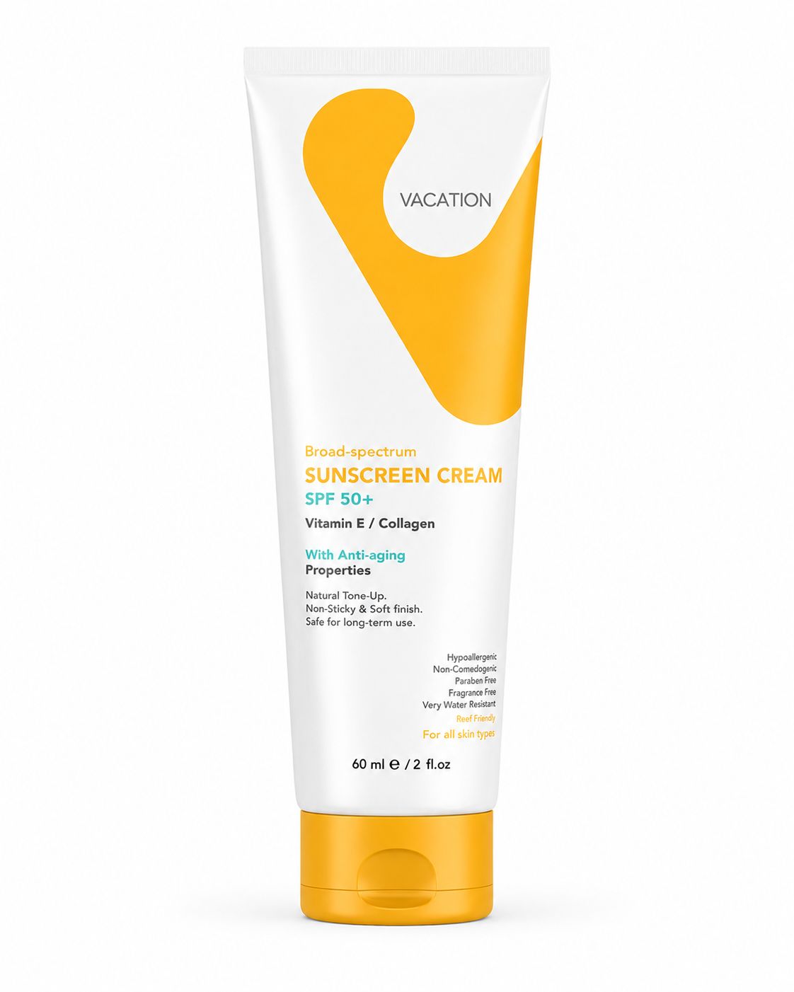 Broad-Spectrum Sunscreen Cream Spf 50+ Vitamin E / Collagen 60Ml | واقي شمس كولاجين فيتامين هـ بعامل حماية 50+