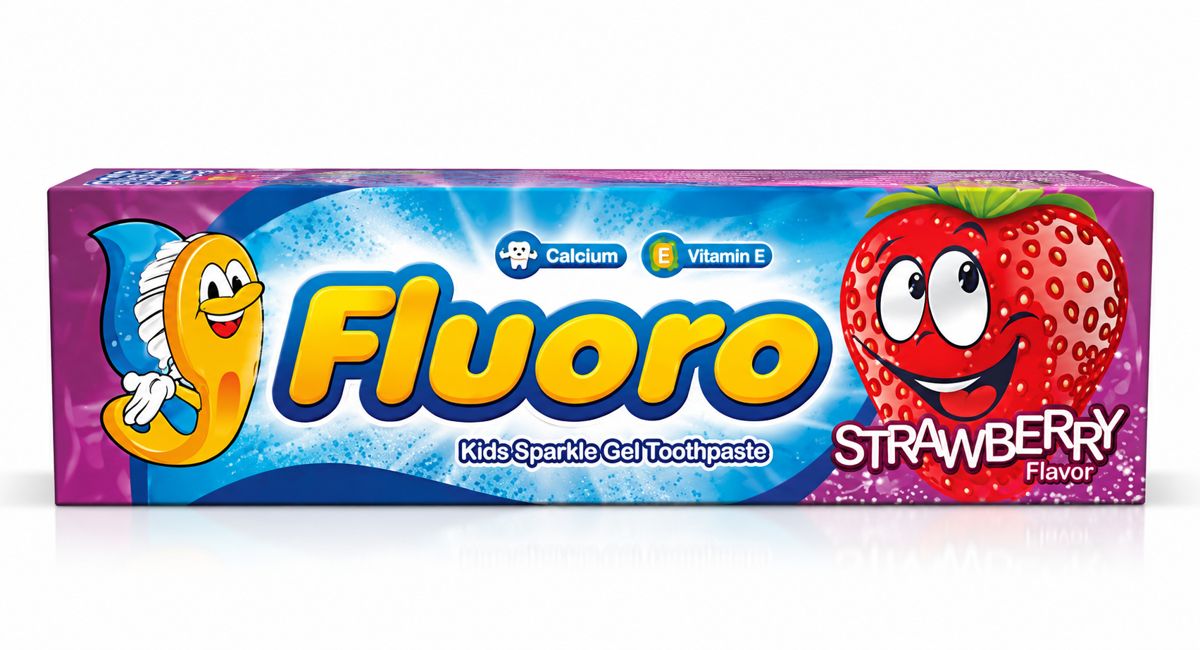 Fluoro Kids Strawberry Gel Tooth Paste | معجون أسنان أطفال