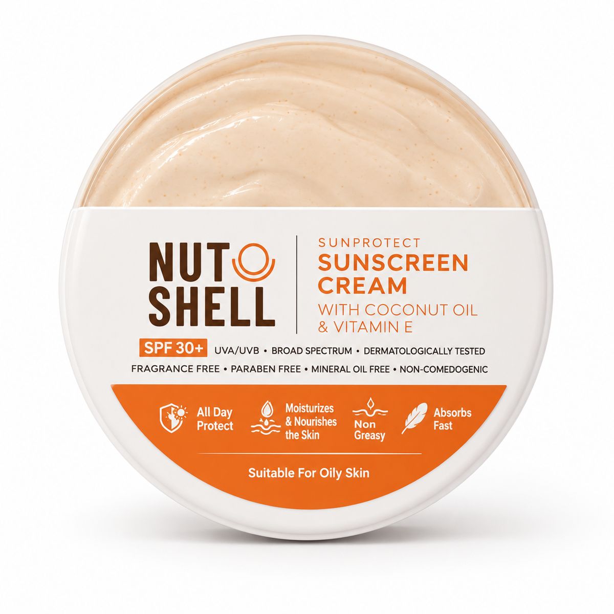 Solar Shell Sunscreen Cream With Coconut Oil Spf 50+ 50Ml