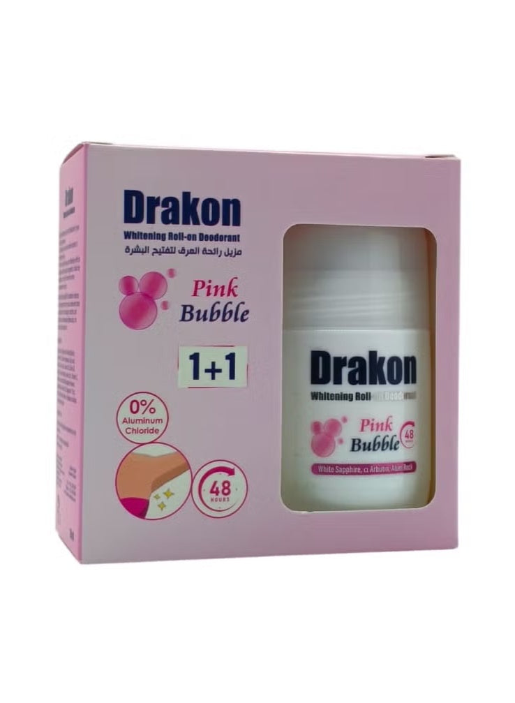 Whitening Roll On Deodorant Pink Bubble 1+1