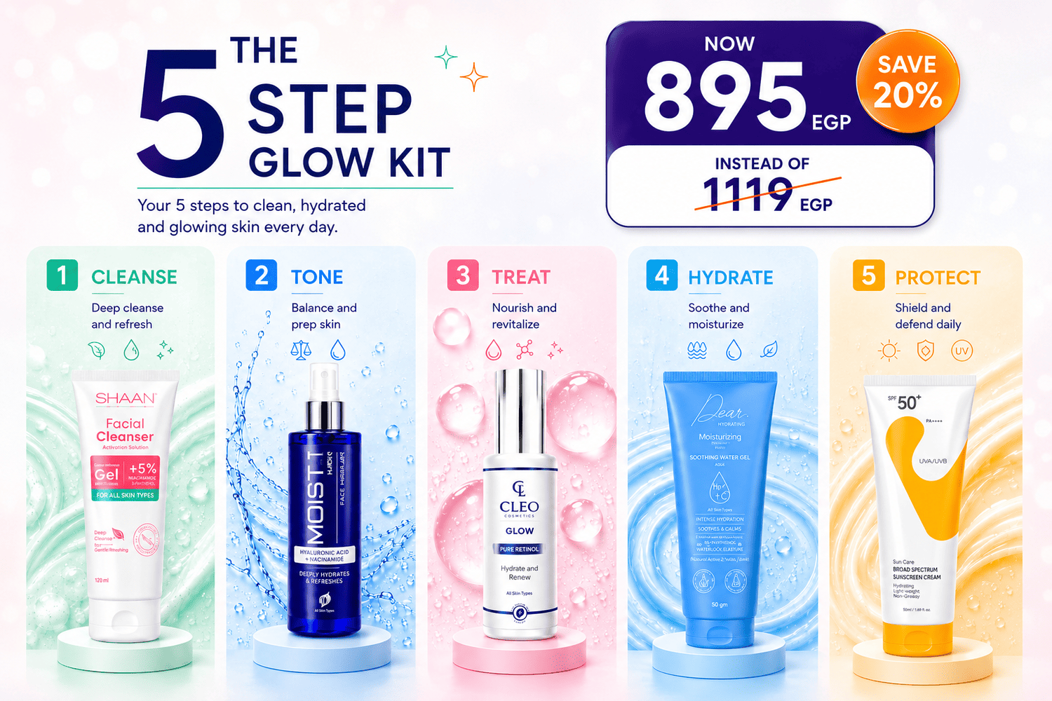 The 5 step glow kit